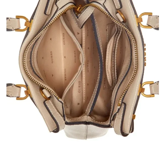 Guess Sestri Mini Beige Satchel Bag NWT - Picture 4 of 9